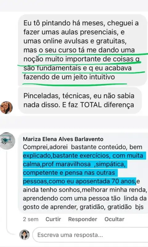 Depoimento de aluna