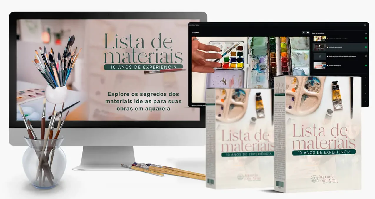 Minha lista de materiais de aquarela