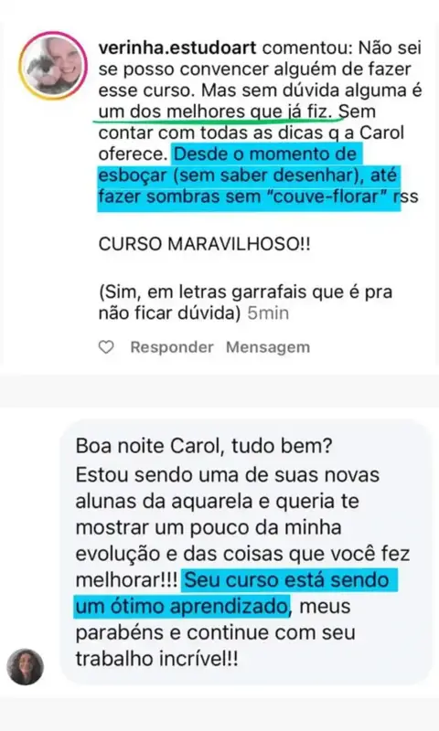 Depoimento de aluna