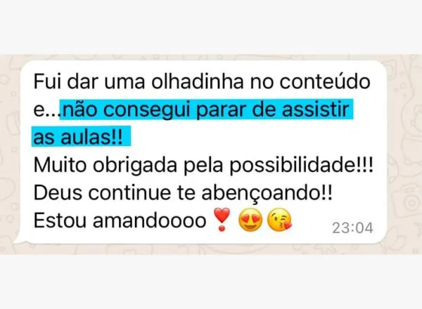 Print de mensagem no WhatsApp: não consegui parar de assistir